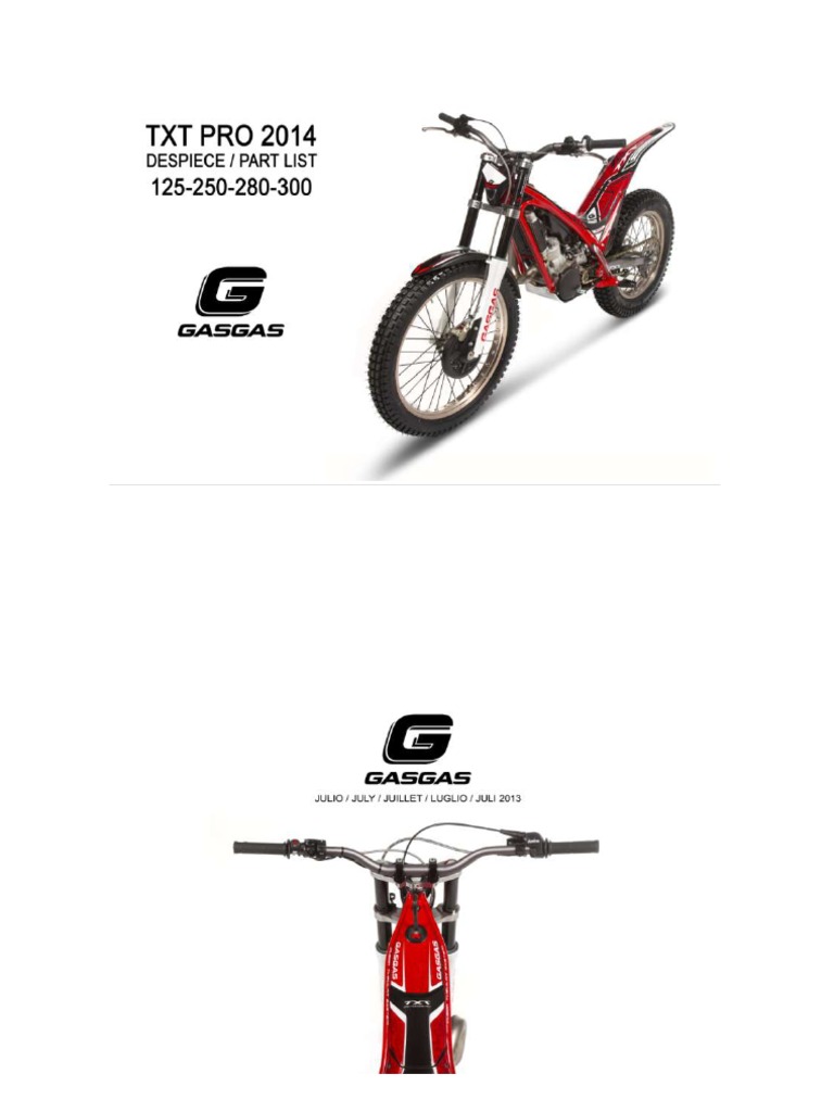 GasGas Pro 2014 Parts List PDF Piston Carburetor