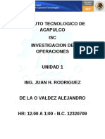 Instituto Tecnologico de Acapulco ISC Investigacion de Operaciones