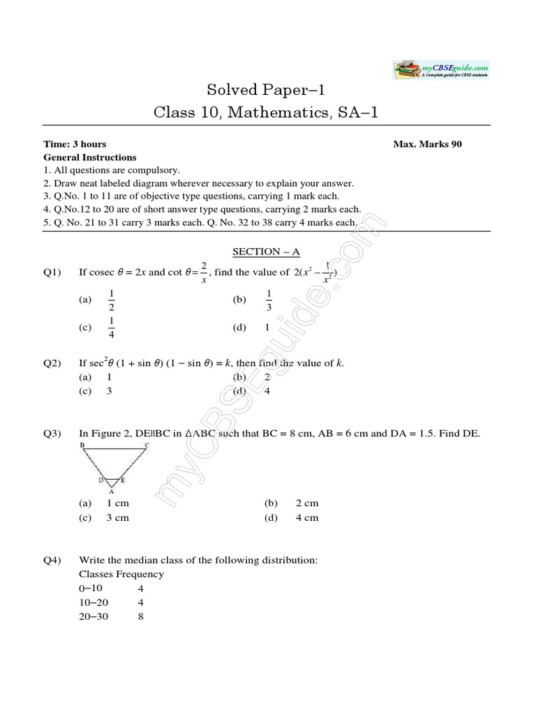 grade 10 mathematics assignments