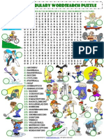 Sports Vocabulary Wordsearch Puzzle Worksheet
