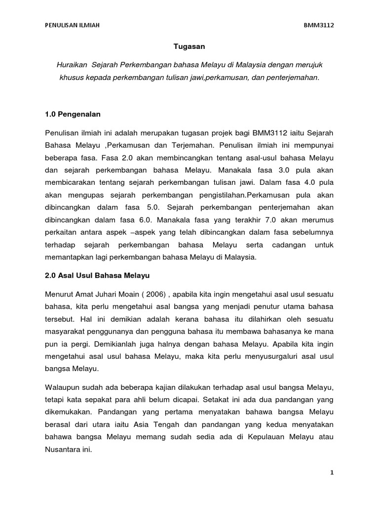 Sejarah Bahasa Melayu di Malaysia | PDF | Ilmu Sosial | Kajian Bahasa Asing