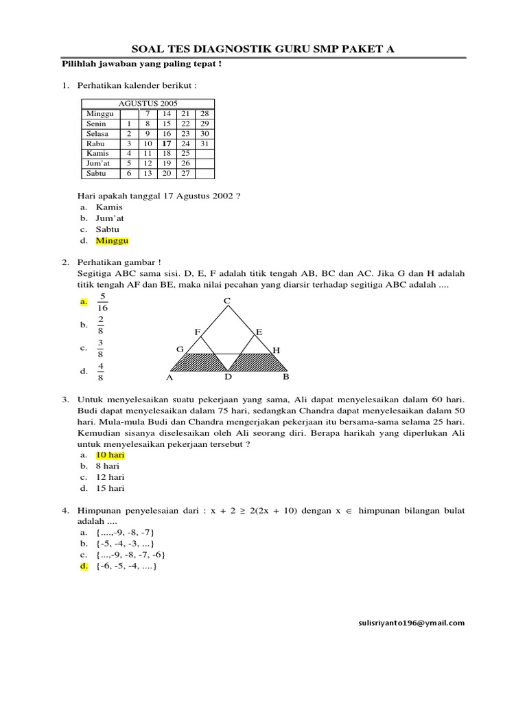 Contoh Tes Diagnostik Sd : Contoh Soal Tes Diagnostik Matematika Smp - Berbagi Contoh ... - Check spelling or type a new query.