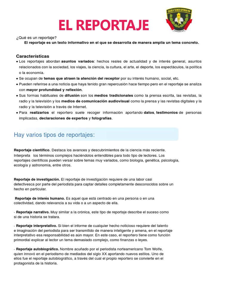Reportaje | Publicación | Periodista
