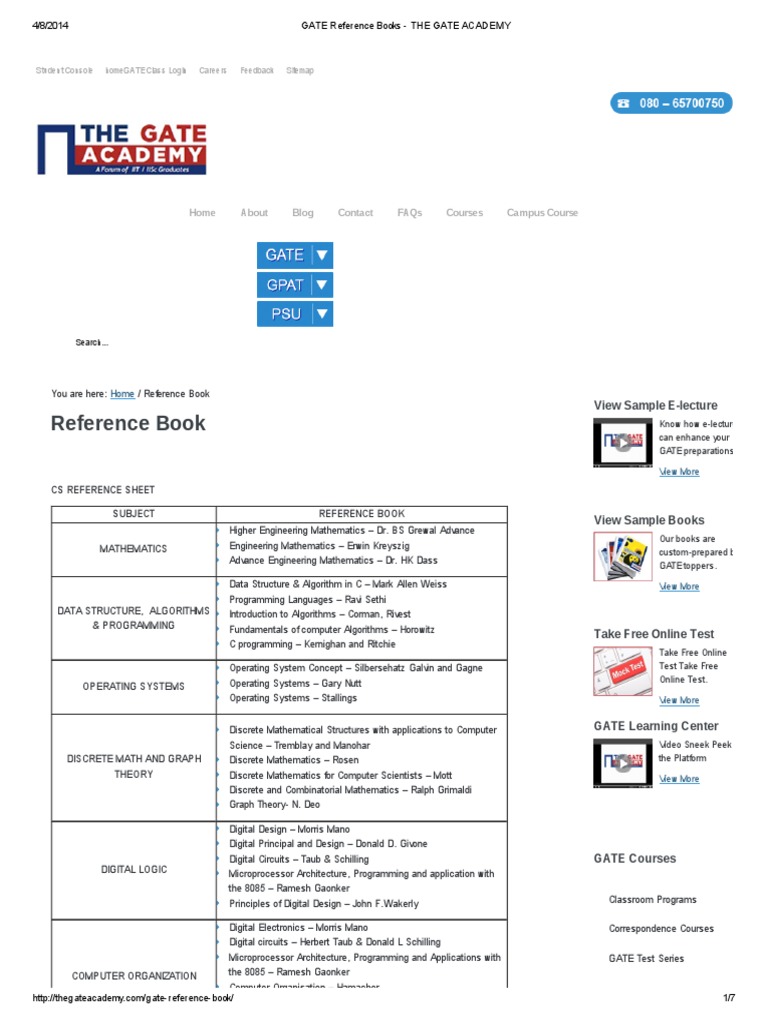 Gate Reference Books - The Gate Academy | PDF | Electronic Circuits ...