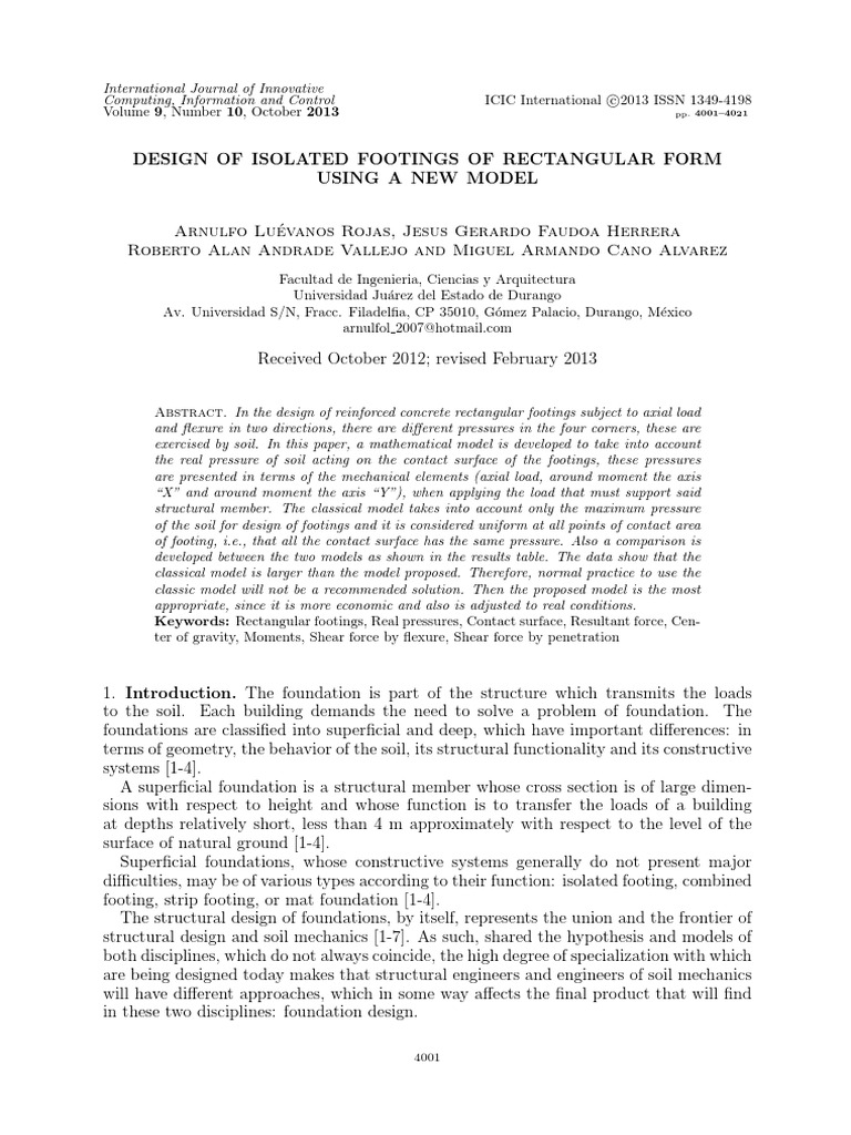 Innovative Design of Rectangular Footings | PDF | Stress (Mechanics ...