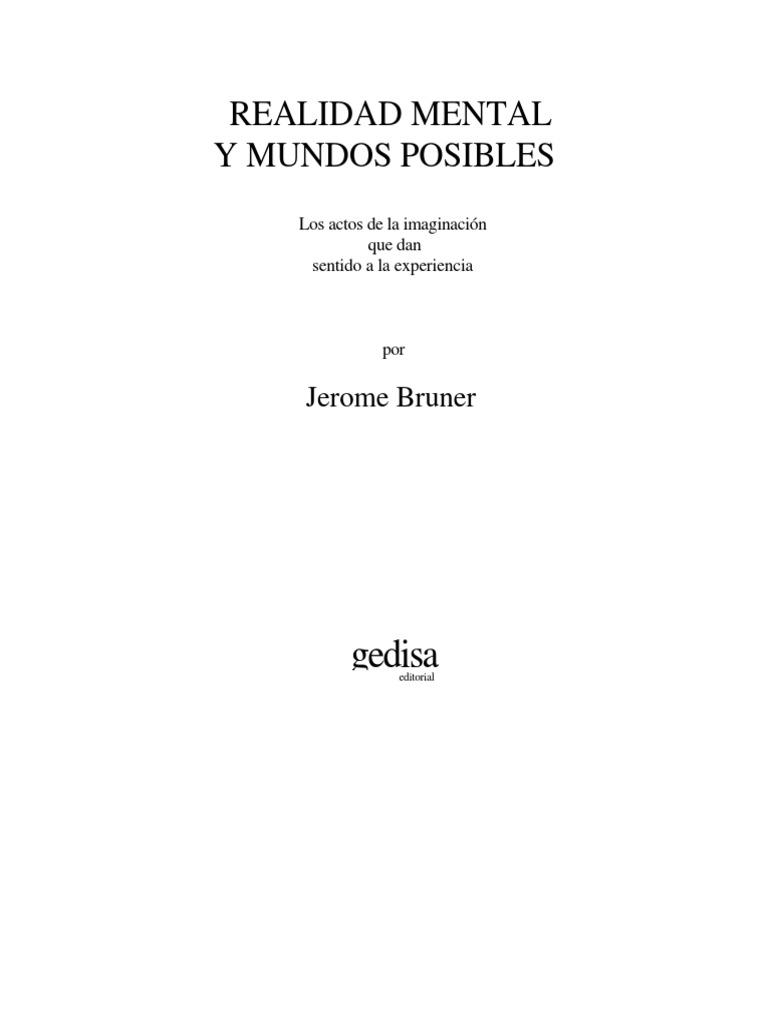 Realidad Mental Y Mundos Posibles Pdf Realidad Conocimiento