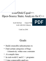 Elsa/Oink/Cqual++: Open-Source Static Analysis For C++