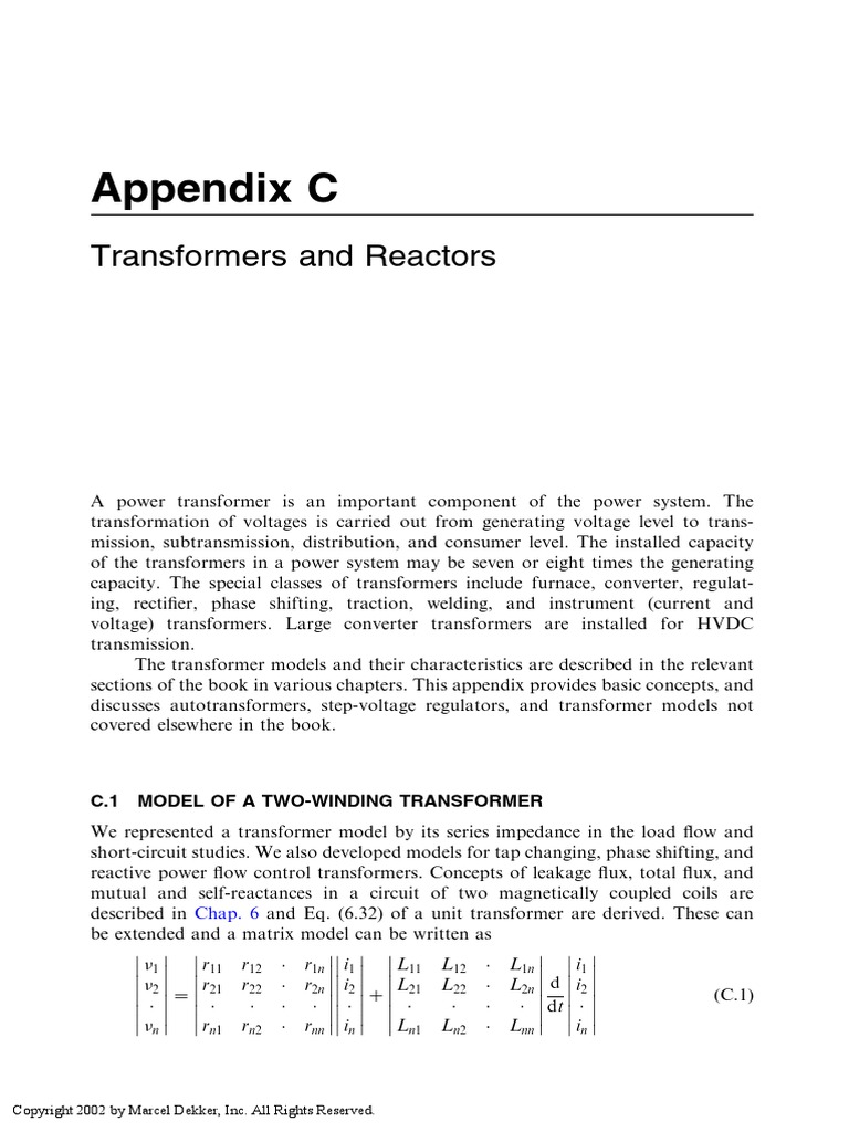 Appendix Chapter For Transformer Standard | PDF | Transformer ...