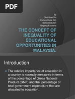 The Concept of Inequality of Educational Opportunities in Malaysia