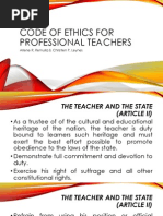 Code Of Ethics For Professional Teachers Philippines Pdf Teachers Oath Of Office