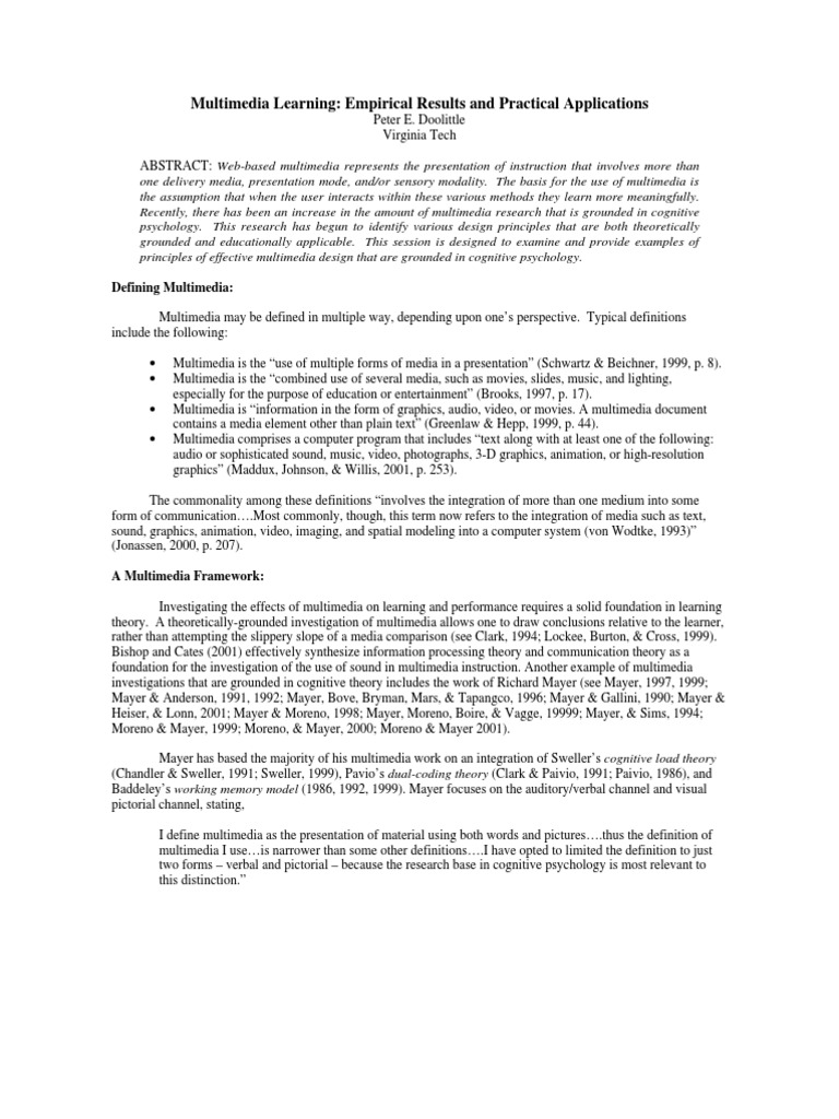 Multimedia Learning Principles Explained | PDF | Multimedia | Learning
