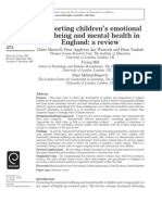 Supporting Children's Emotional Wellbeing and Mental Health in England: A Review