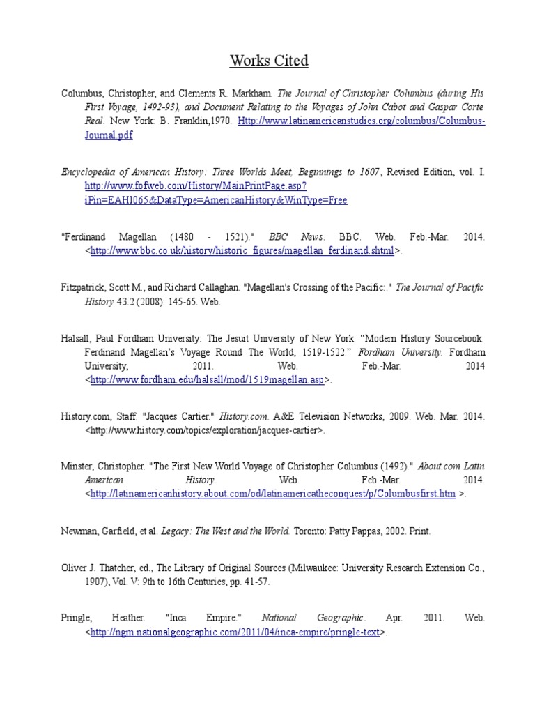 Key Sources on Early Explorers | PDF | Social Science | Travel