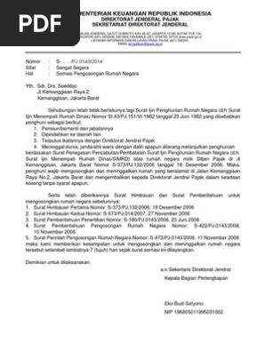 Contoh Surat Perintah Pengosongan Rumah Dinas - Sekitar Rumah