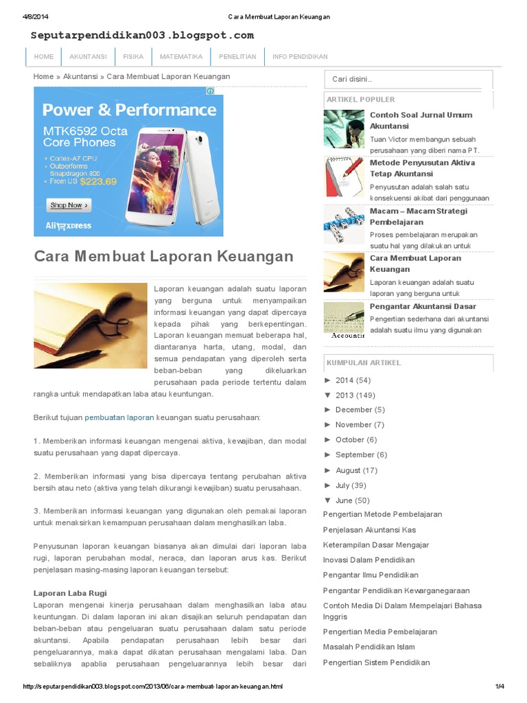 Cara Membuat Laporan Keuangan