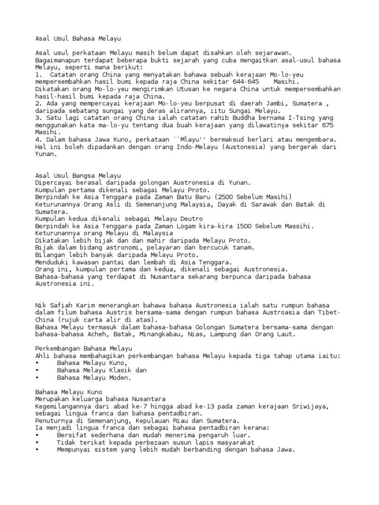 asal usul bahasa melayu pdf