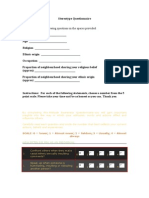 Attitude Awareness Questionnaire