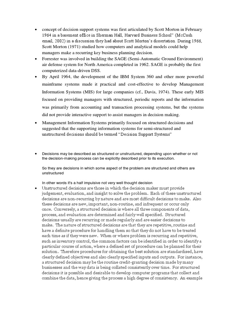 Overview of Decision Support Systems | PDF | Decision Support System ...