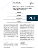 Simulation of High Step-Up DC-DC Converter For Photovoltaic Module Application Using Matlab/Simulink