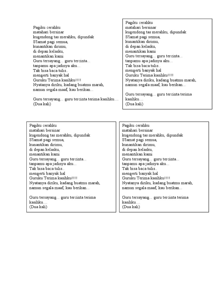 Lirik Lagu Pagiku Cerahku | PDF