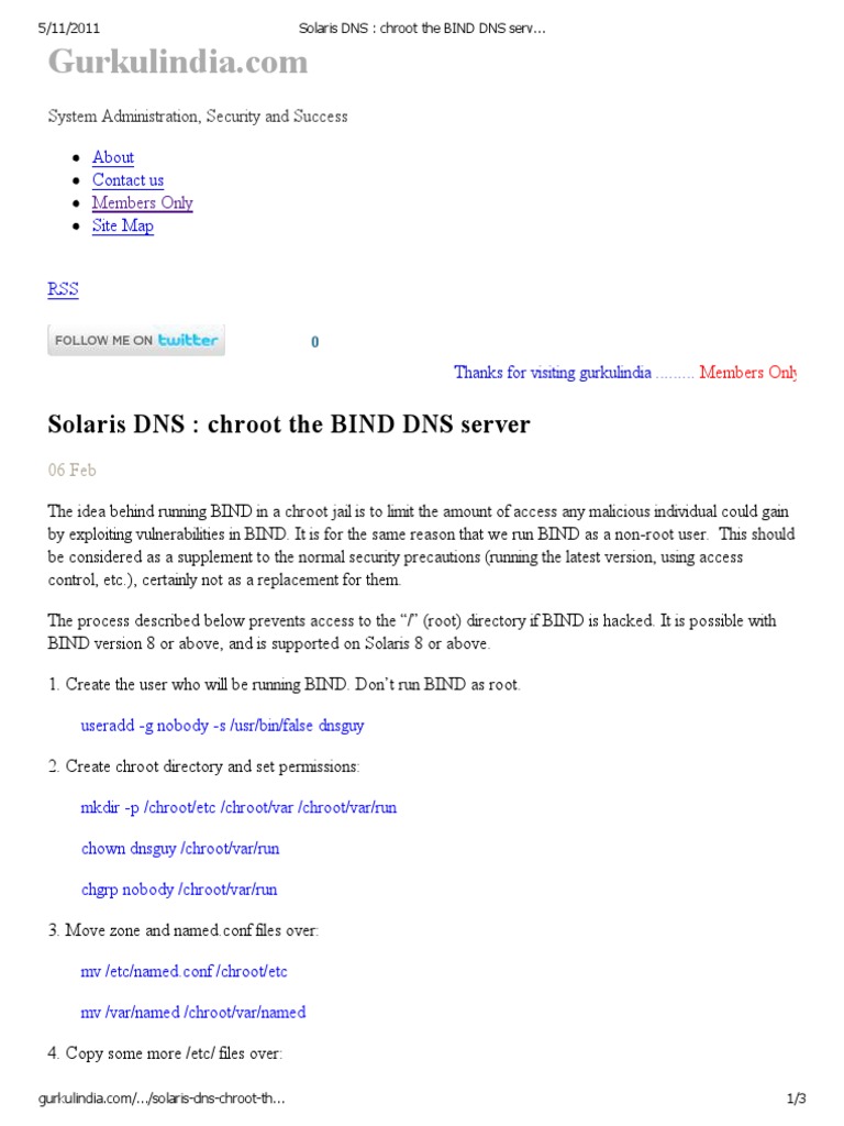 Chroot The BIND DNS Server | PDF | Domain Name System | Superuser