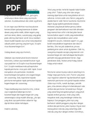 Syarahan Disiplin Asas Kecemerlangan Diri Pdf