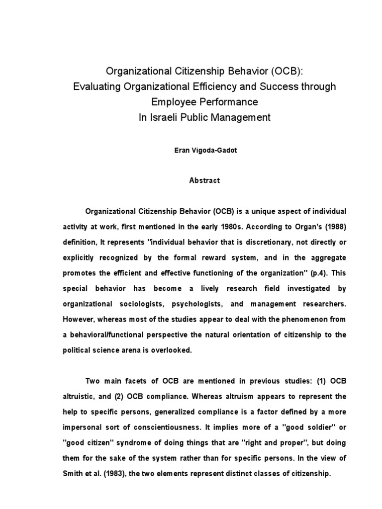 Understanding Organizational Citizenship Behavior | PDF | Social ...