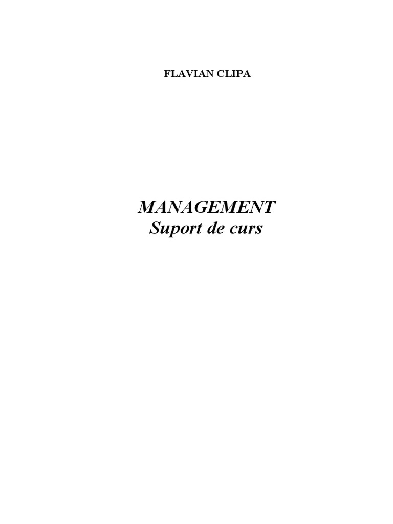 Management Curs | PDF