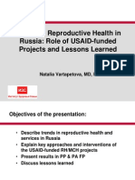 Trends in Reproductive Health in Russia: Role of USAID-funded Projects and Lessons Learned, Natalia Vartapetova - FP Integration With Health Plenary