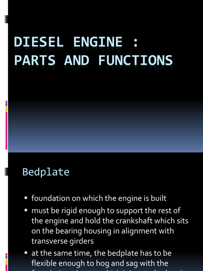 Diesel Engine Parts and Functions PDF Piston Fuel Injection