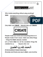 Grade 1 Islamic Studies - Worksheet 1.2 Allah Is The Creator - Part 2