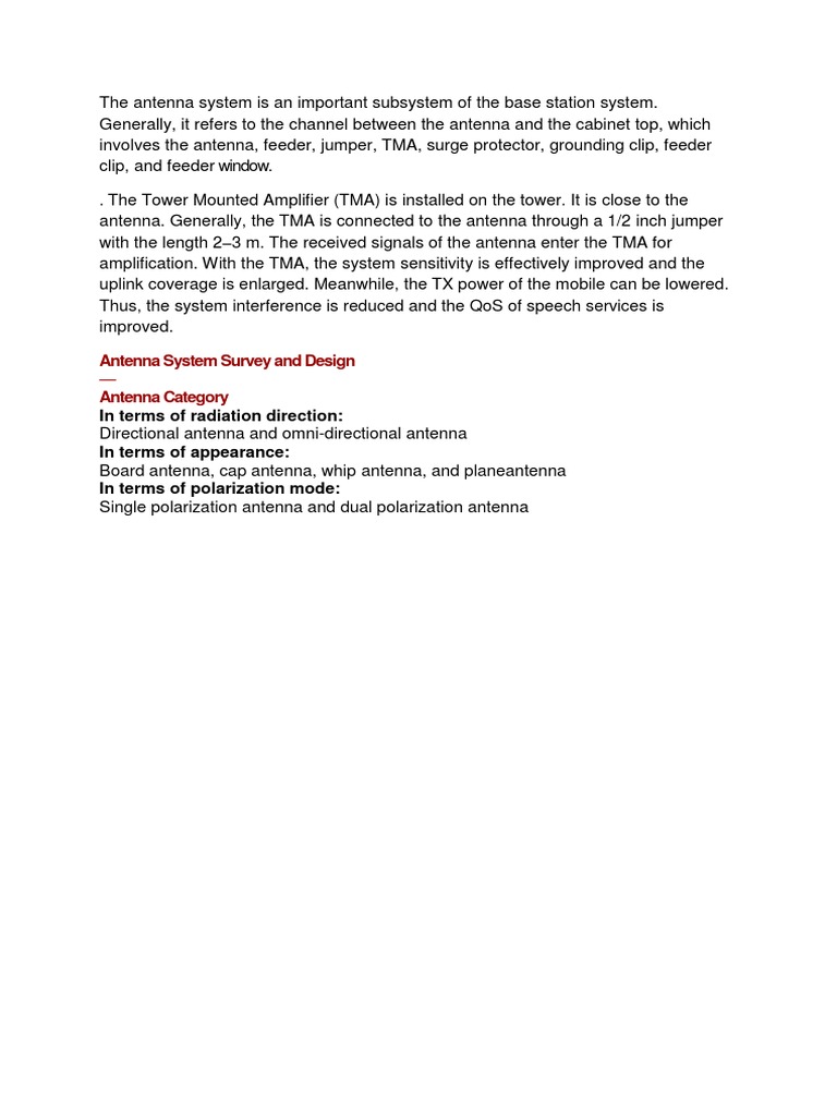 Antenna System Components & Design | PDF