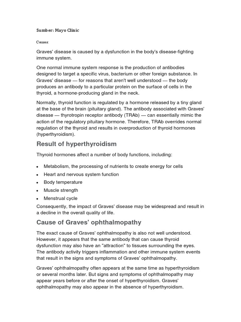 Result of Hyperthyroidism: Sumber: Mayo Clinic | PDF | Hyperthyroidism ...