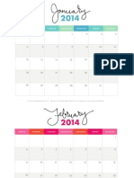 Calendario 2014 x Meses