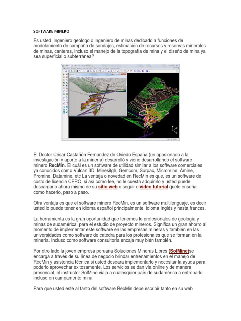 Software minero RecMin: Una herramienta gratuita y multilenguaje para ...