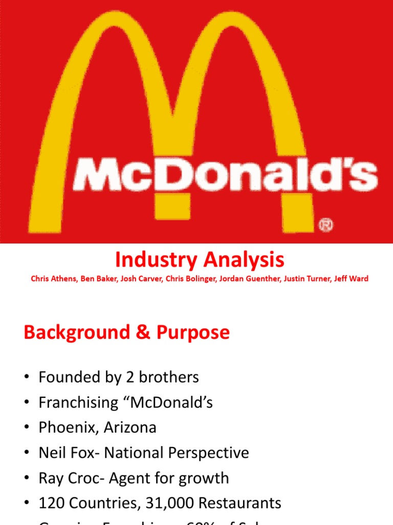McDonald's Industry Analysis Fast Food Restaurants Mc Donald's