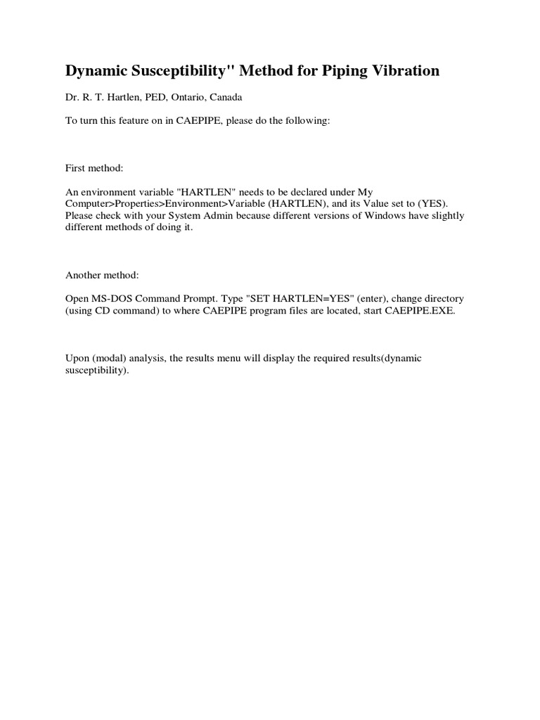 Dynamic Susceptibility Method For Piping Vibration | PDF | Normal Mode ...