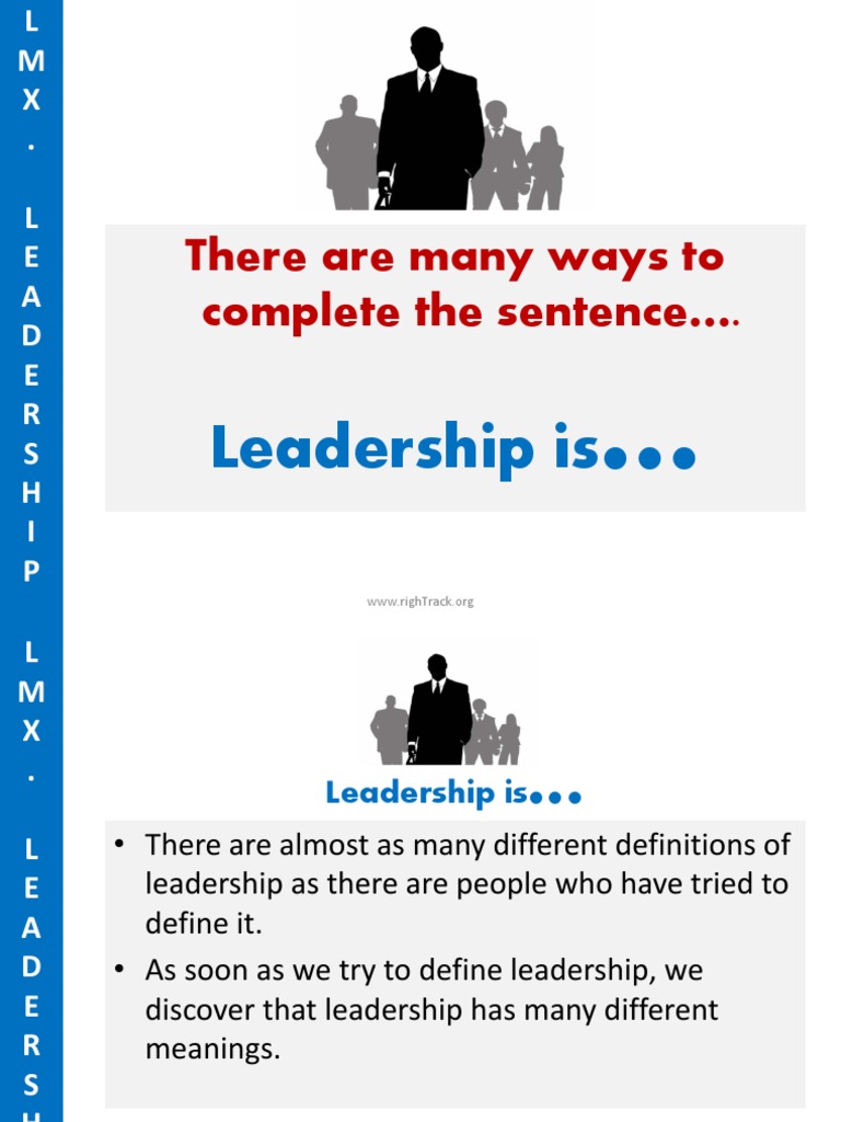 There Are Many Ways To Complete The Sentence . Leadership Is PDF