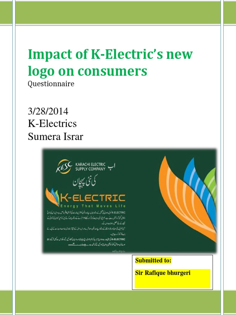 K-Electric Logo Impact Survey Results | PDF