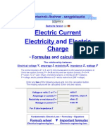 Electric Current Electricity and Electric Charge - Formulas and Calculations