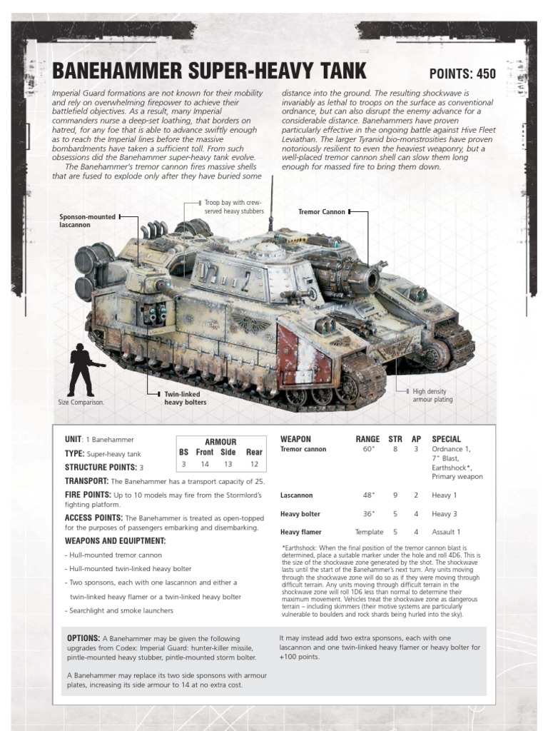 m2440063 Imperial Guard Datasheet - Bane Hammer | PDF | Tanks | Artillery