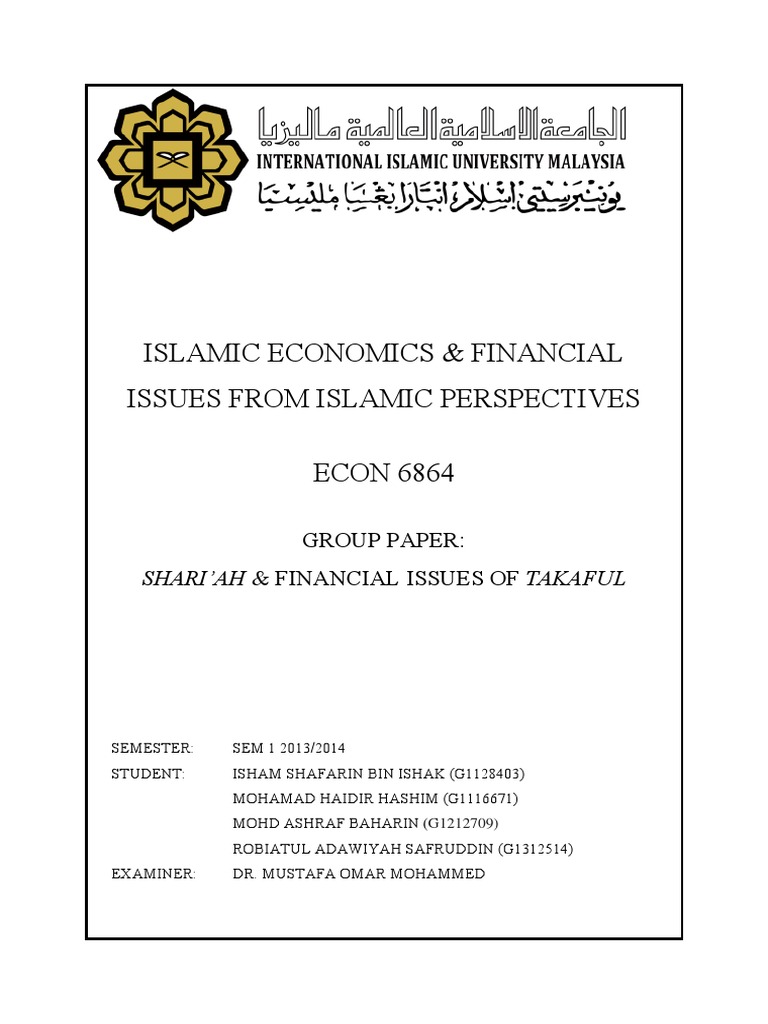 Shariah Financial Issues Of Takaful Rev031 Islamic - 