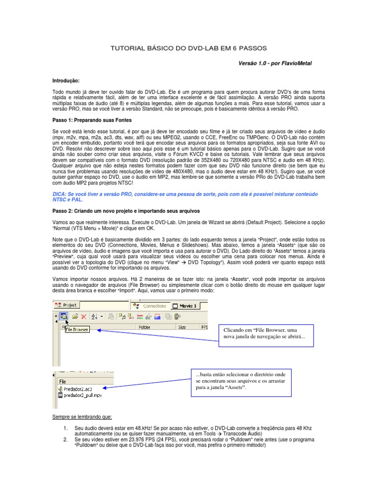 Tutorial DVD Lab | PDF | DVD | Janela (informática)