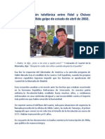 La conversación telefónica entre Fidel y Chávez después del fallido golpe de estado de abril de 2001