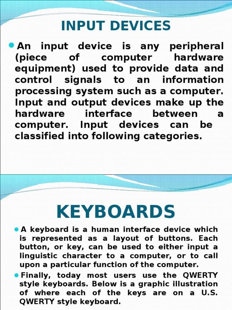Input Devices | PDF | Image Scanner | Graphical User Interfaces