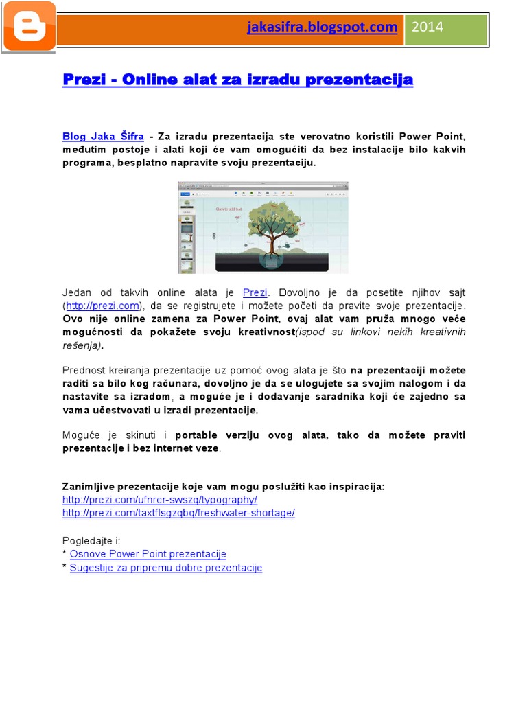 Prezi - Online Alat Za Izradu Prezentacija | PDF