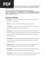 Branches of Biology