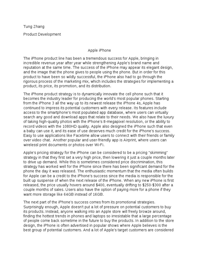 Apple Research Paper I Phone Apple Inc.