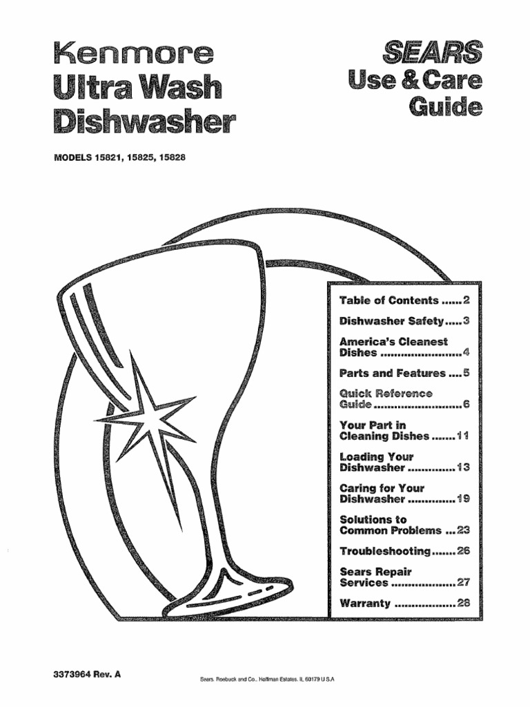 Kenmore Ultra Wash Dishwasher User Manual PDF Dishwasher