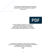 Proyecto de Intervención Pedagógica para Mejorar Los Procesos Lectoras en El Grado Segundo Del Centro de Enseñanza Precoz Camino Al Saber de La Ciudad de Chiquinquirá